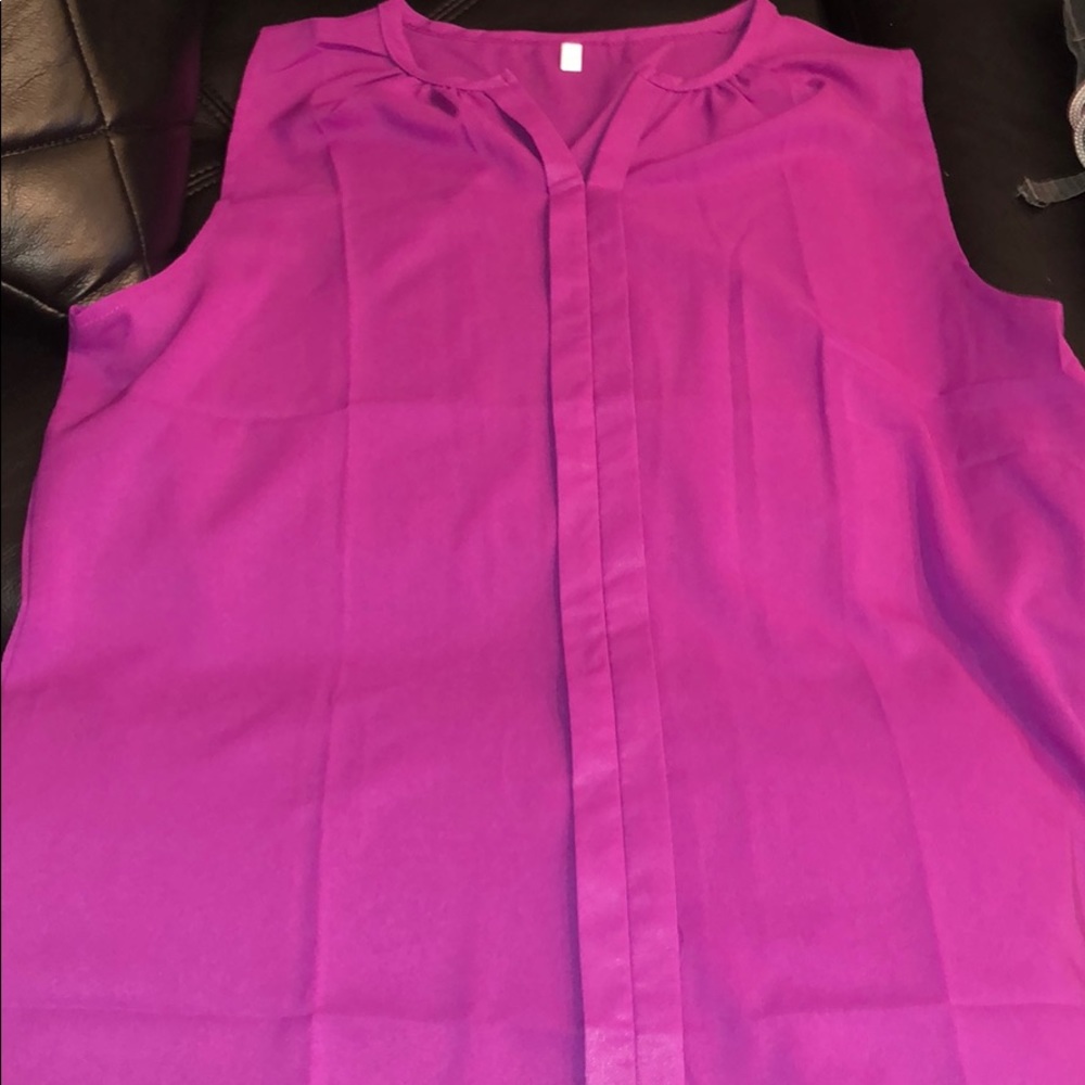 Purple sheer sleeveless top
